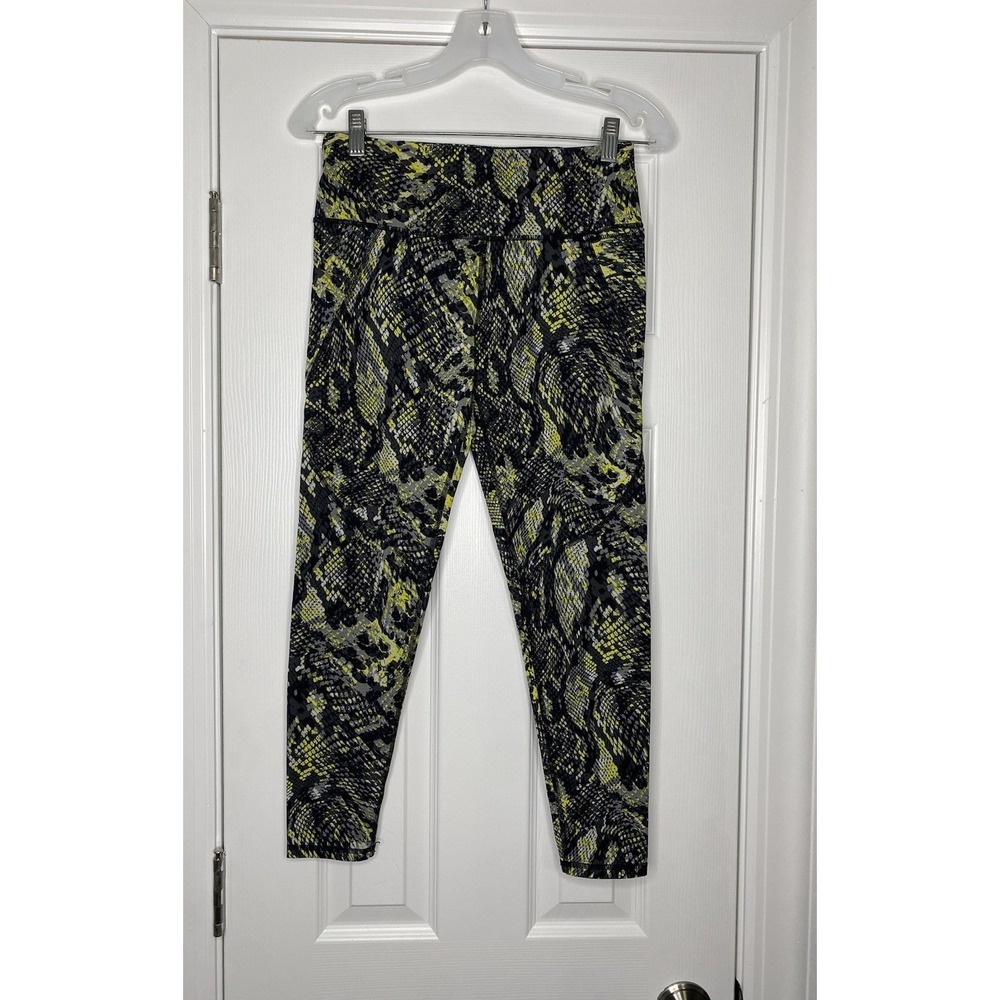 Sweaty Betty Women's The Power 7/8 Length Leggings Snake Black Yellow Small